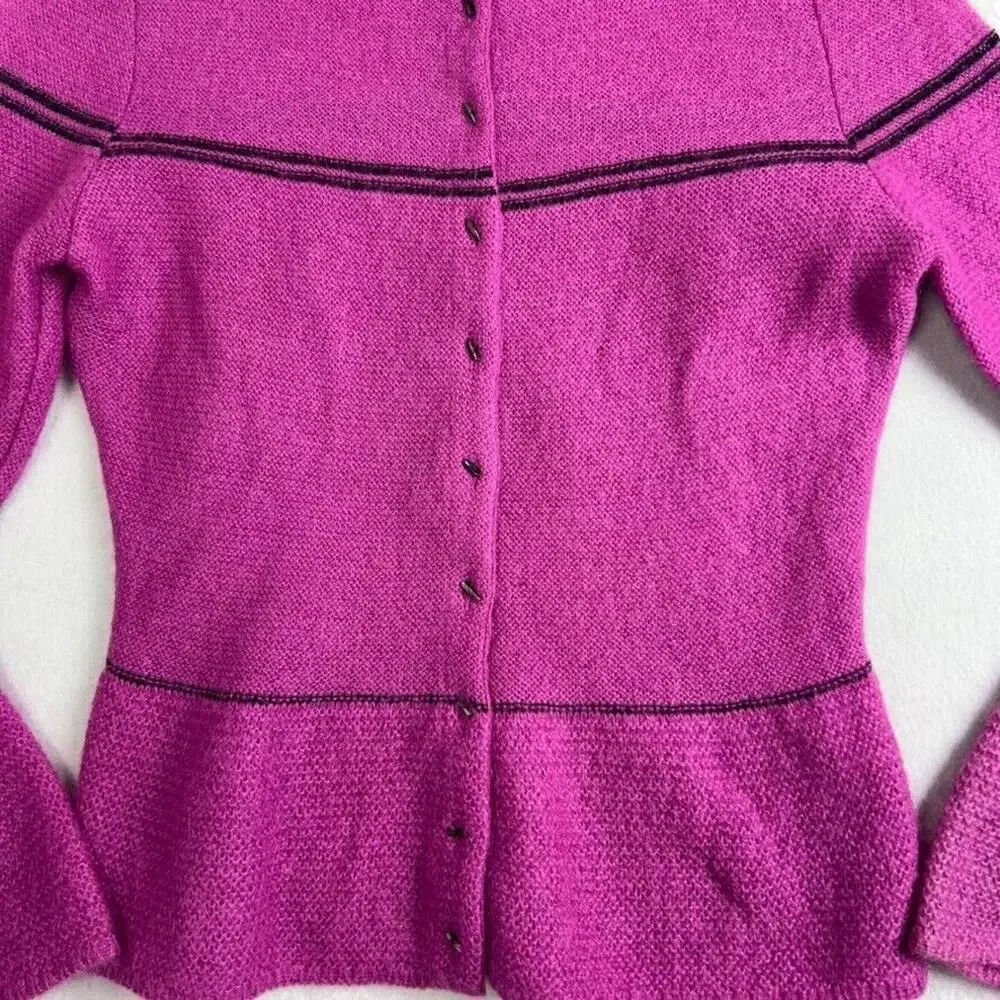Marina Spadafora Cardigan Sweater Women Small Medium Pink Wool and Mohair Blend